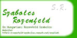 szabolcs rozenfeld business card